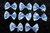 8 appliques Nœuds ruban Bleu